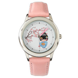 Maiko Kokeshi Doll - Cute Japanese Geisha Girl Horloge