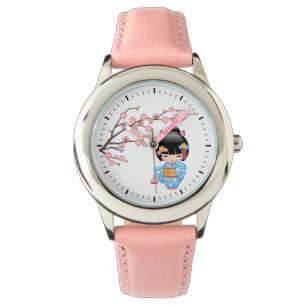 Maiko Kokeshi Doll - Cute Japanese Geisha Girl Horloge