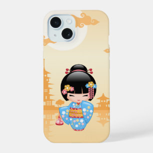 Maiko Kokeshi Doll - Cute Japanese Geisha Girl iPhone 15 Case