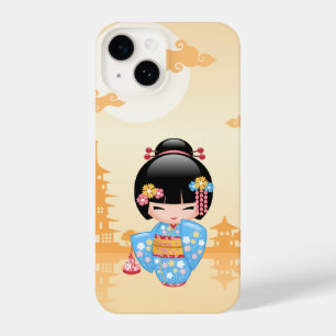 Maiko Kokeshi Doll - Cute Japanese Geisha Girl iPhone 14 Hoesje