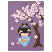 Maiko Kokeshi Doll - Cute Japanese Geisha Girl Klembord (Achterkant)