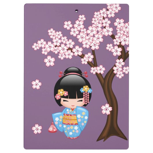 Maiko Kokeshi Doll - Cute Japanese Geisha Girl Klembord (Achterkant)
