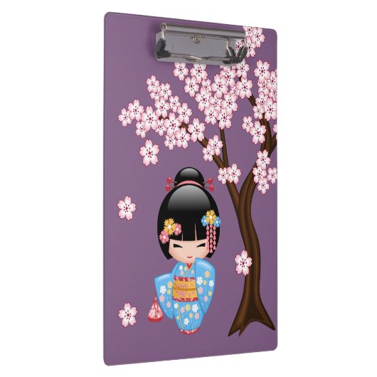 Maiko Kokeshi Doll - Cute Japanese Geisha Girl Klembord (Rechts)
