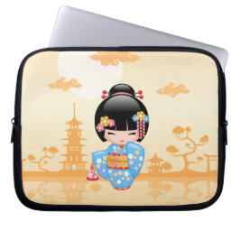 Maiko Kokeshi Doll - Cute Japanese Geisha Girl Laptop Sleeve