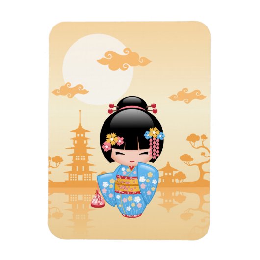 Maiko Kokeshi Doll - Cute Japanese Geisha Girl Magneet (Verticaal)