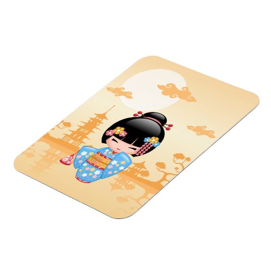 Maiko Kokeshi Doll - Cute Japanese Geisha Girl Magneet (Linkerzijde)