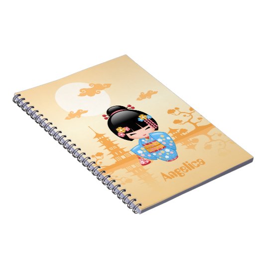 Maiko Kokeshi Doll - Cute Japanese Geisha Girl Notitieboek (Rechterzijde)