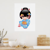 Maiko Kokeshi Doll - Cute Japanese Geisha Girl Poster (Keuken)
