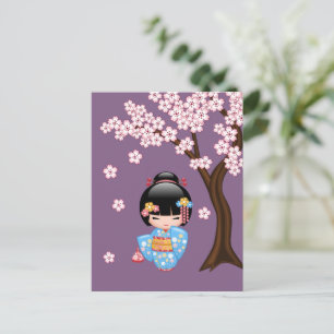 Maiko Kokeshi Doll - Geisha Graag gedaan Briefkaart