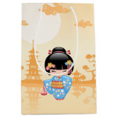 Maiko Kokeshi Doll Schattige Japans Geisha Gegeel Medium Cadeauzakje (Voorkant)