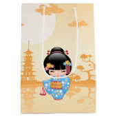 Maiko Kokeshi Doll Schattige Japans Geisha Gegeel Medium Cadeauzakje (Achterkant)
