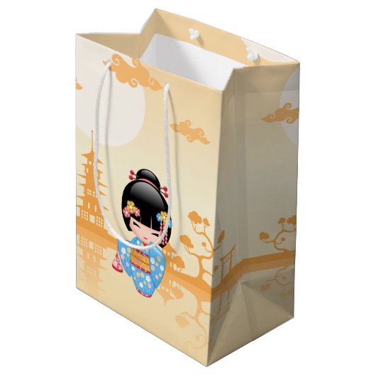 Maiko Kokeshi Doll Schattige Japans Geisha Gegeel Medium Cadeauzakje (Achterkant Gekanteld)