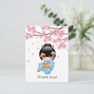 Maiko Kokeshi Pop - Aardige Geisha Bedankt Briefkaart