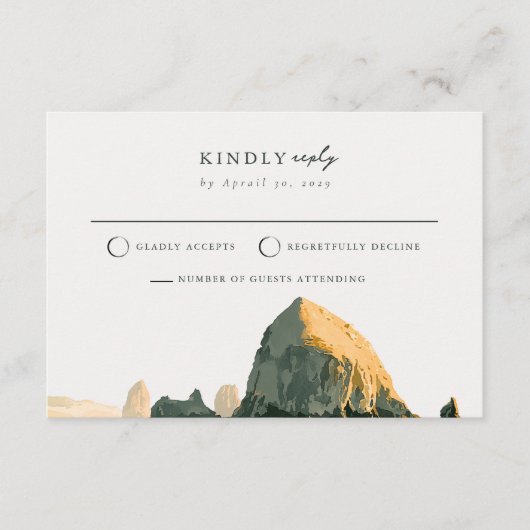 Mail Back Sea Stacks Oregon Coast Beach RSVP Kaart (Voorkant)