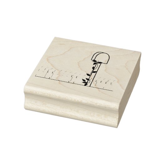 Mail Box en Picket Fence Wood Art Stamp Rubberstempel (Stempel)