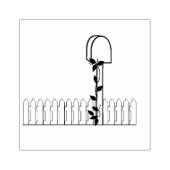 Mail Box en Picket Fence Wood Art Stamp Rubberstempel (Afrduk)