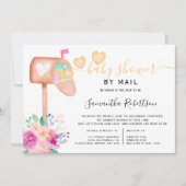 Mail box floral waterverf baby shower per post kaart (Voorkant)
