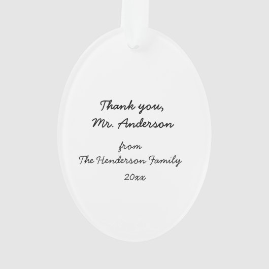 Mail Carrier Acrylic Hartelijk dank Ornament (achterkant)