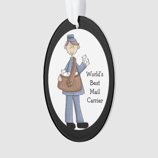 Mail Carrier Acrylic Hartelijk dank Ornament (voorkant)