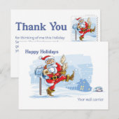 Mail Carrier bedankkaart - Santa Scene Briefkaart (Voorkant / Achterkant)