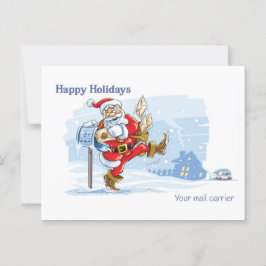 Mail Carrier bedankkaart - Santa Scene Briefkaart