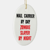 Mail Carrier bij Day Zombie Slayer bij nacht Keramisch Ornament (Rechts)