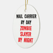 Mail Carrier bij Day Zombie Slayer bij nacht Keramisch Ornament (Links)