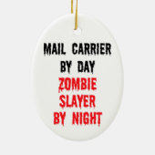 Mail Carrier bij Day Zombie Slayer bij nacht Keramisch Ornament (Achterkant)