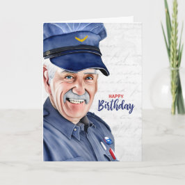 Mail Carrier Caucasian Male Male Postal Birthday Kaart