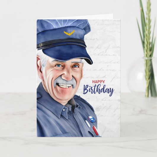 Mail Carrier Caucasian Male Male Postal Birthday Kaart (Voorkant)