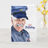 Mail Carrier Caucasian Male Male Postal Birthday Kaart (Gele Bloem)