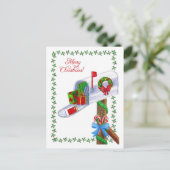 Mail Carrier Christmas Briefkaart (Staand voorkant)