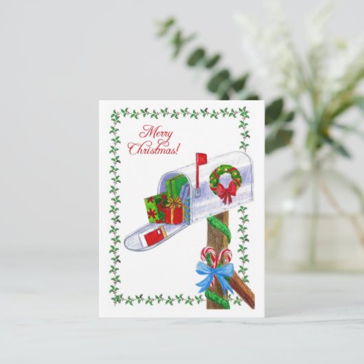 Mail Carrier Christmas Briefkaart (Staand voorkant)