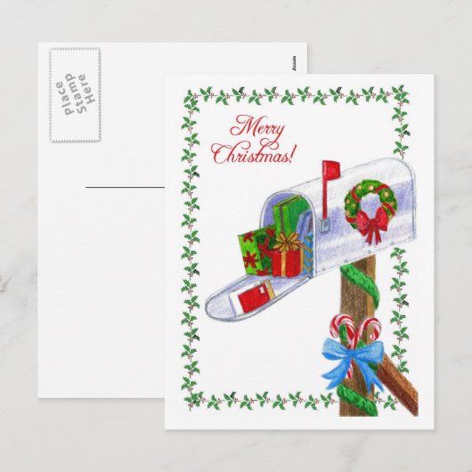 Mail Carrier Christmas Briefkaart (Voorkant / Achterkant)