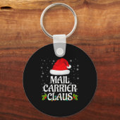 Mail Carrier Claus Christmas Lights Pajama Family Sleutelhanger (Voorkant)