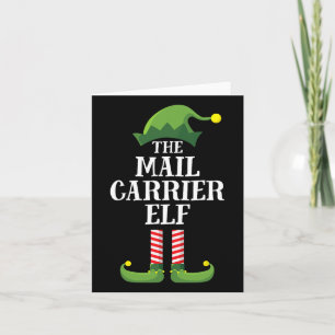 Mail Carrier Elf Matching Family kerstp Kaart