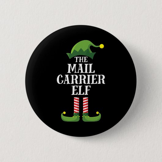 Mail Carrier Elf Matching Family kerstp Ronde Button 5,7 Cm (Voorkant)