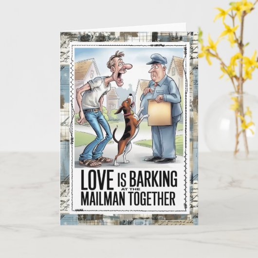 Mail Carrier Humor Card Kaart (Gele Bloem)