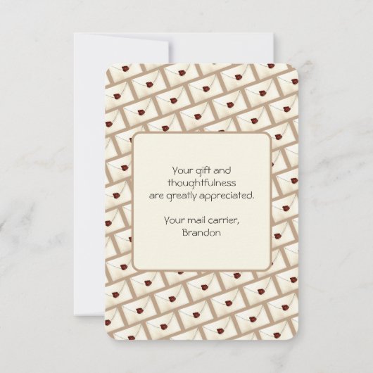 Mail Carrier Mailbox Bedankt kaart (Achterkant)