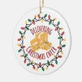 Mail Carrier Mailman UPS FedEx Kerstmis Keramisch Ornament (Links)