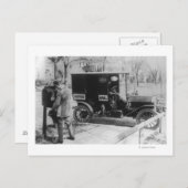 Mail Carrier met "United Mail" Automobile Briefkaart (Voorkant / Achterkant)