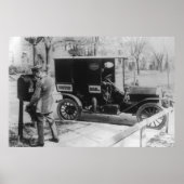 Mail Carrier met "United Mail" Automobile Poster (Voorkant)