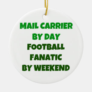 Mail Carrier per dag Football Fanatic per weekend Keramisch Ornament