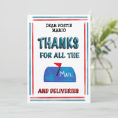 Mail Carrier | Postie Hartelijk dank voor alle e-m Bedankkaart (Staand voorkant)