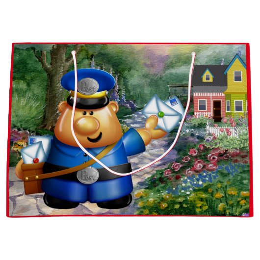 Mail Carrier Postman Tas - zie terug Large Cadeautasje (Voorkant)
