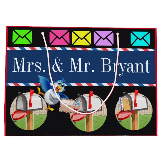 Mail Carrier Postman Tas - zie terug Large Cadeautasje (Achterkant)