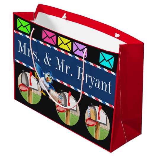 Mail Carrier Postman Tas - zie terug Large Cadeautasje (Achterkant Gekanteld)