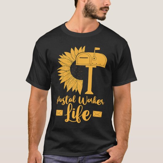 Mail Carrier Sunflower  Postman Postal Worker Life T-shirt (Voorkant)