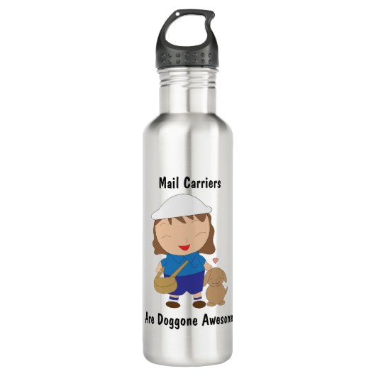 Mail Carrier Vrouw Doggone Geweldige Waterfles (Voorkant)
