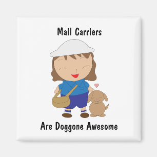 Mail Carrier Vrouw Geweldige Personaliseren Magneet